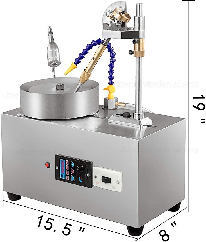 Jewelry Making Faceting Machine Gem Lapidary Gemstone Grinding Polishing Machine with Led Light & Water Pump